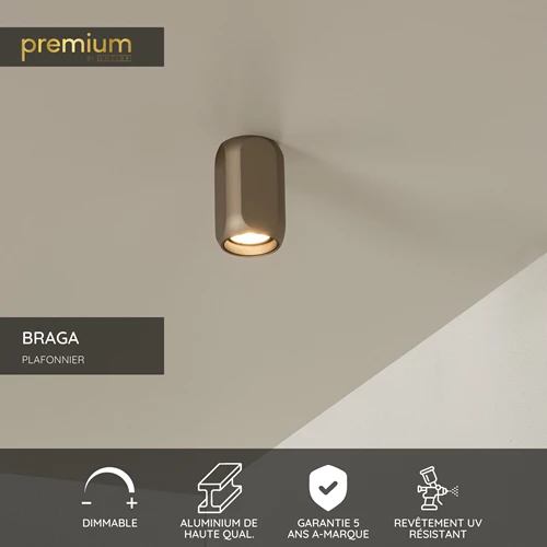 Lucide BRAGA - Plafonnier - 1xGU10 - Café | Premium - USP